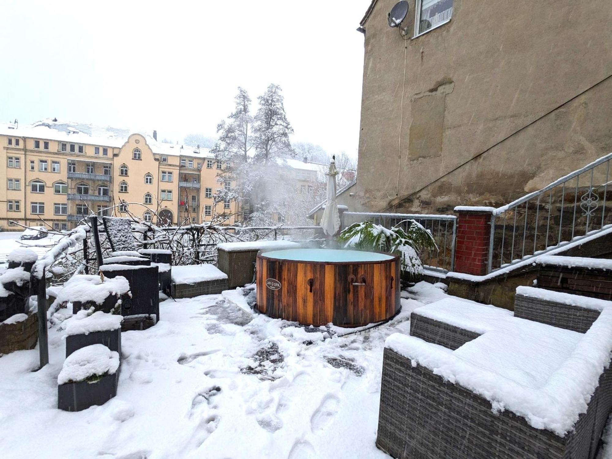 Uo2 - Urlaubsmagie - Garten, Whirlpool, Sauna Lägenhet Sebnitz Exteriör bild