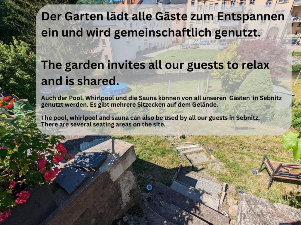 Uo2 - Urlaubsmagie - Garten, Whirlpool, Sauna Lägenhet Sebnitz Exteriör bild